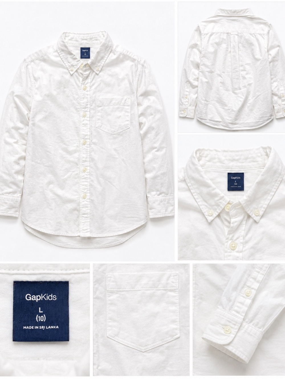 GAP White Button-Down Oxford Shirt